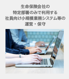 生命保険会社<br>社内システムの開発、運用保守